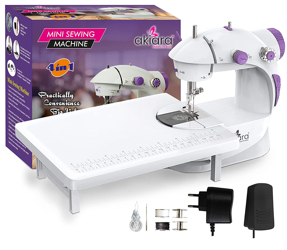 Mini Foot Maker Akiara Mini Silai Machine with table & foot pedal, adapter – Akiara.in