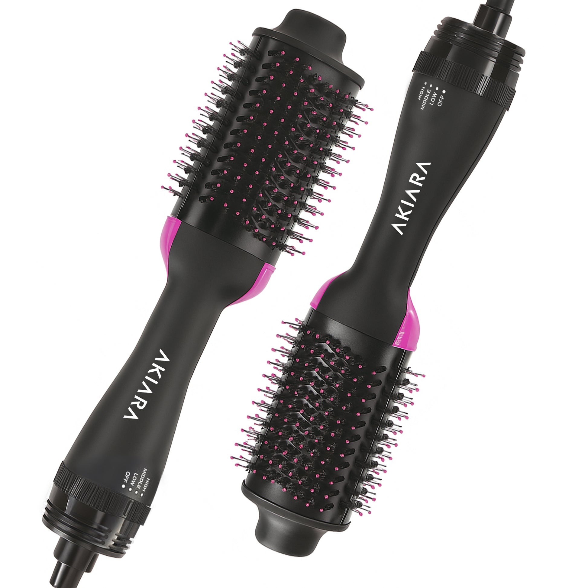 Akiara 2-in-1 Hair Straightener Brush Volumizer Blow Dryer Electric Comb with Adjustable Temperature, Quick Heating, Anti-Scald Design for Smooth