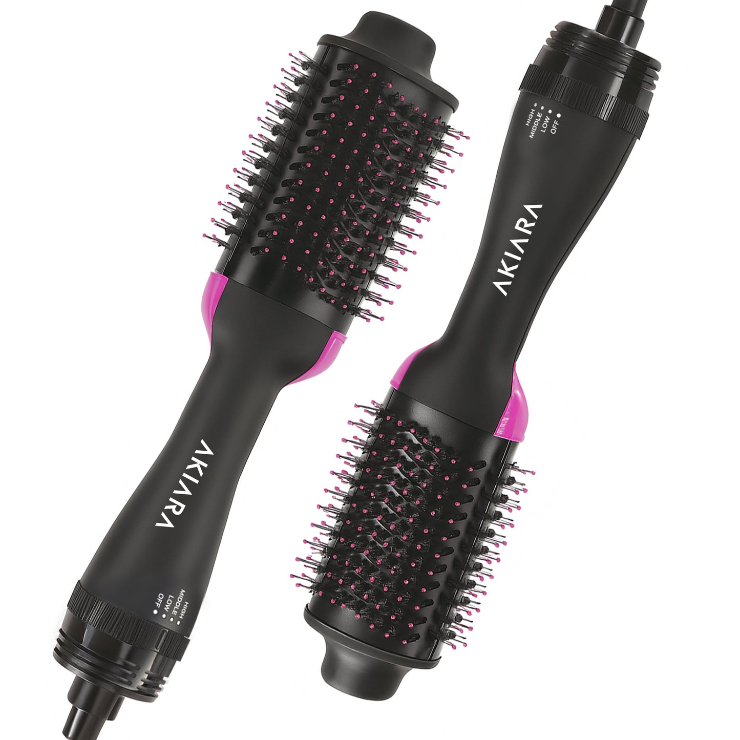 Akiara 2-in-1 Hair Straightener Brush & Volumizer Blow Dryer | Electric Comb with Adjustable Temperature, Quick Heating, Anti-Scald Design for Smooth & Shiny Styling for Men & Women
