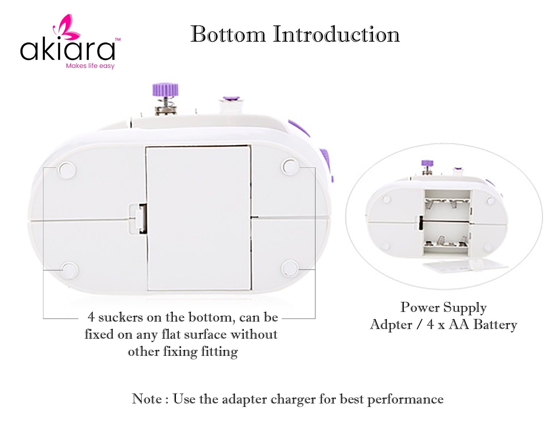 Akiara Mini Sewing Machine with Sewing Pouch – Portable Electric Stitching Machine with All-in-One Sewing Accessories Kit, Foot Pedal & AC/DC Adapter