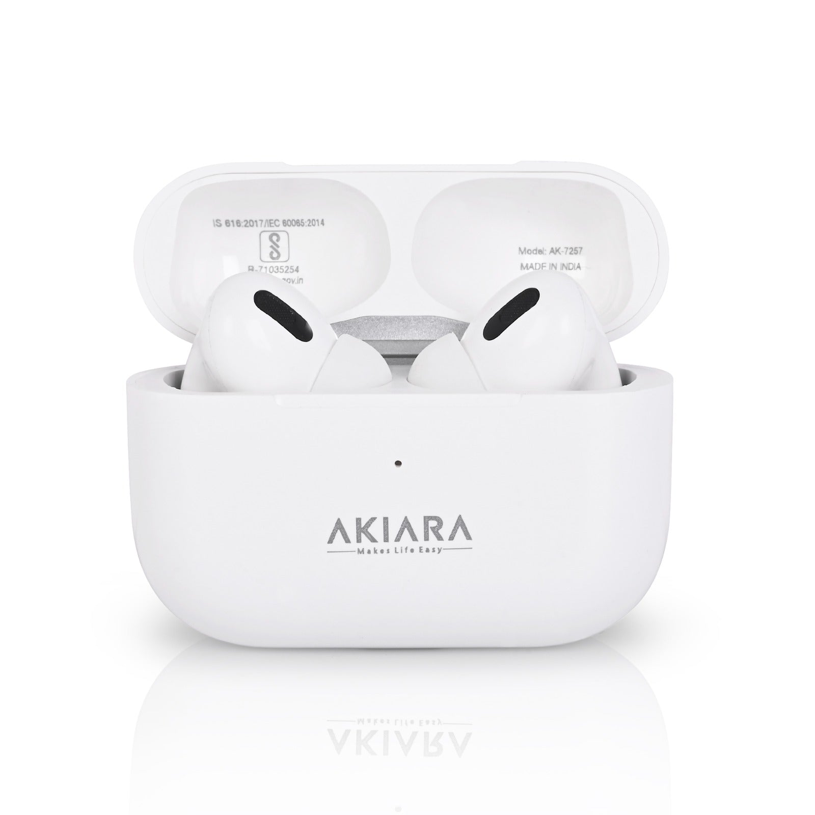 Akiara Wireless Earbuds Bluetooth 5.3 | ENC Noise Cancelling TWS Earphones with Mic | 40H Playtime, Fast Charging Case, Deep Bass, Touch Control, IPX5 Waterproof – White