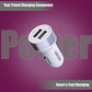 Akiara Car Charger with 10.5 Watts, Dual USB Ports, Compact Design, Built in Protections, Led Indicator, Included USB - Type-C Cable - Cellular Phones, White