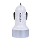 Akiara Car Charger with 10.5 Watts, Dual USB Ports, Compact Design, Built in Protections, Led Indicator, Included USB - Type-C Cable - Cellular Phones, White