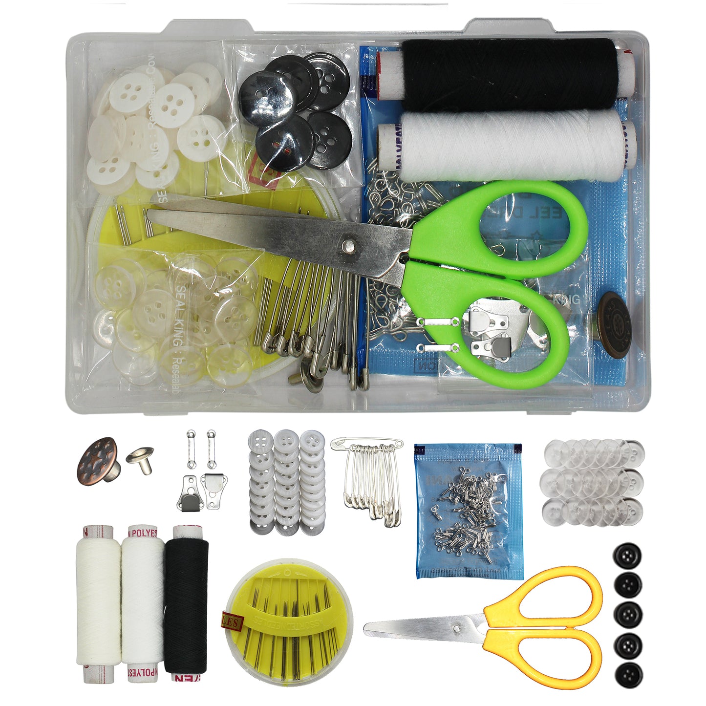 Sewing Kit Set Box with Thread Scissors, Needle All in One Sewing Accessories